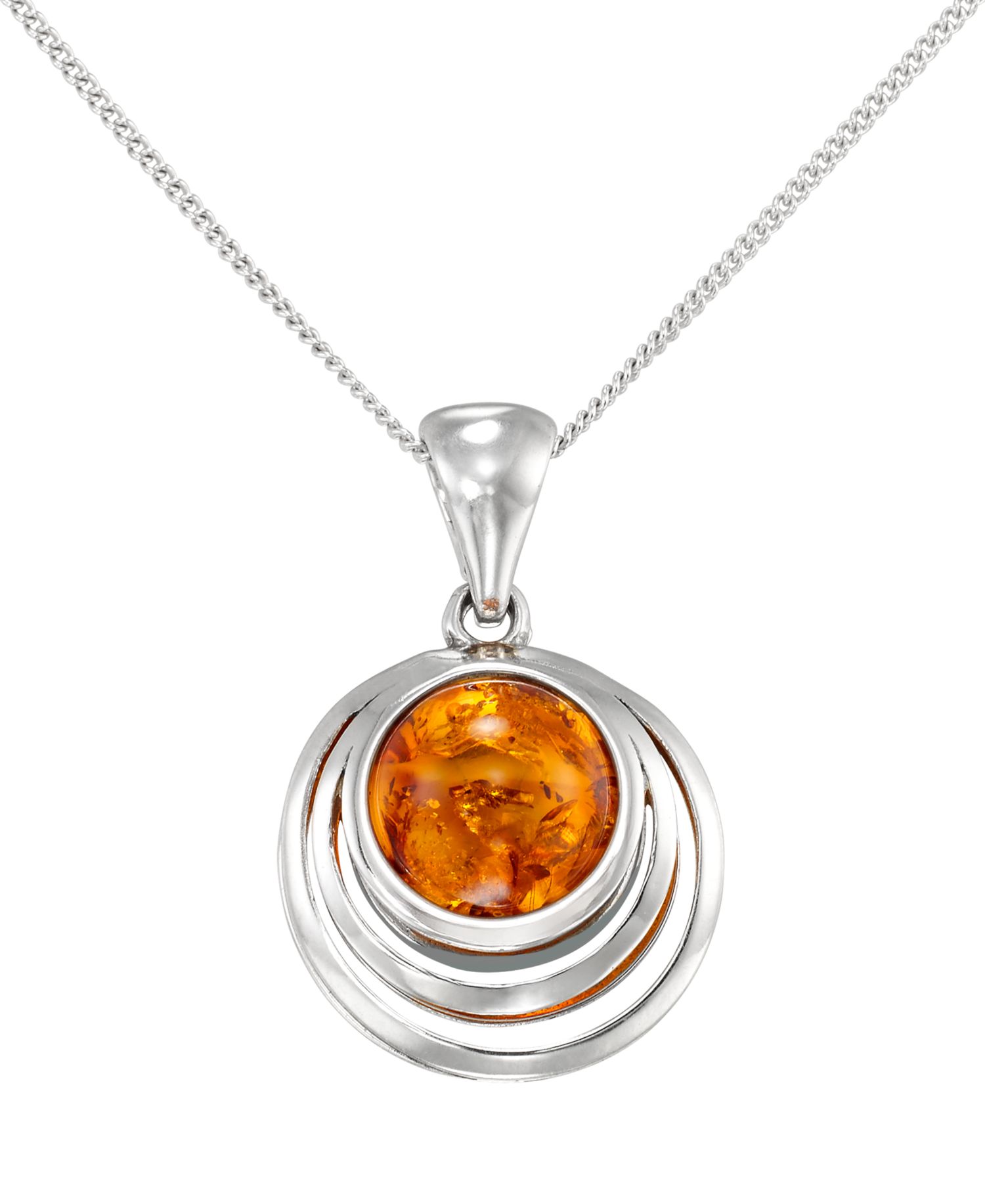Amber Circle Pendant Necklace (4 ct. t.w.) in Sterling Silver