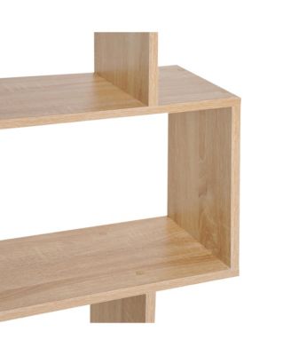 75"H Bookcase 6 Shelf S-Shaped Bookshelf Storage Display Sd Organizer