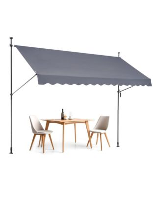 157 x 47" Retractable Patio Awning Sunshade Shelter with Crank Handle