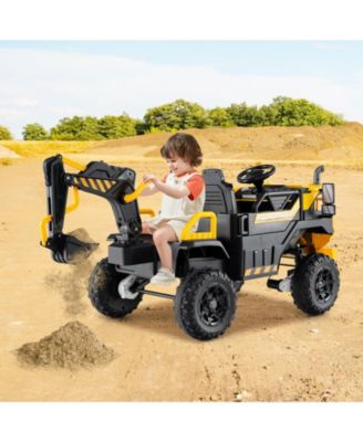 24V Ride On Excavator 4WD 2-Seater with Remote Control and Digging Arm