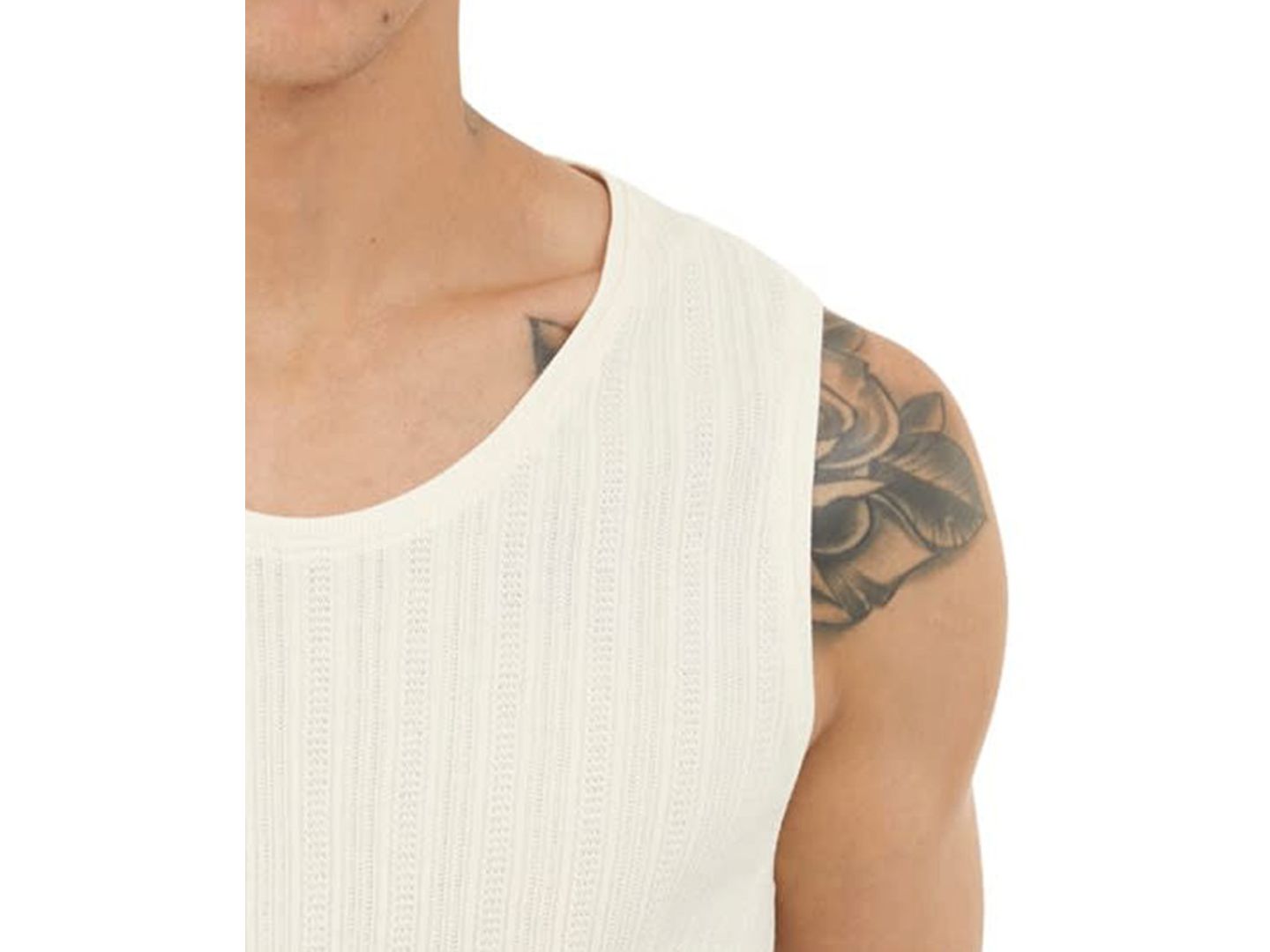 Мужской топ GUESS Regular-Fit Loose-Knit Textured, цвет: Соляной белый — фото 2