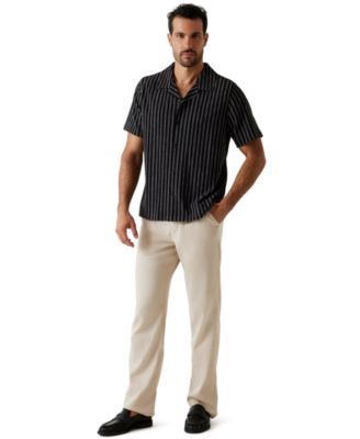 Men's Resort Blend Textured Woven Short-Sleeve Shirt