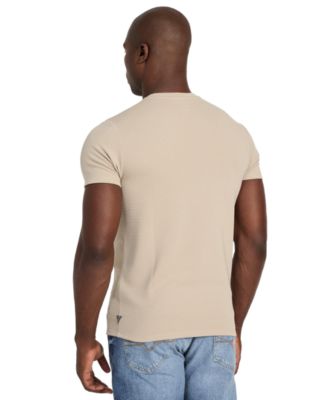 Men's Relaxed Fit Linear Textured Short-Sleeve Crewneck T-Shirt