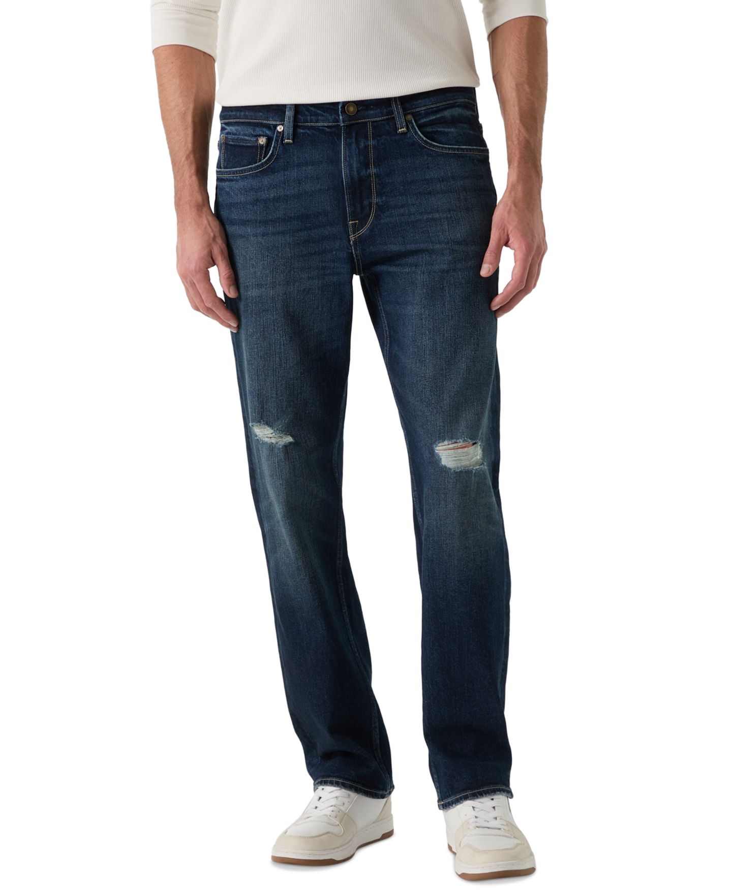Мужские джинсы GUESS Mason Straight Leg Five-Pocket, цвет: Mariner — фото 6