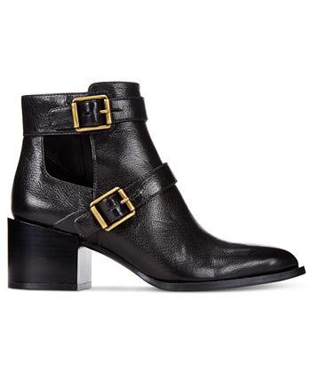 Nine West Women's EVALEE Ankle Bootie - Leather With Buckle Detail