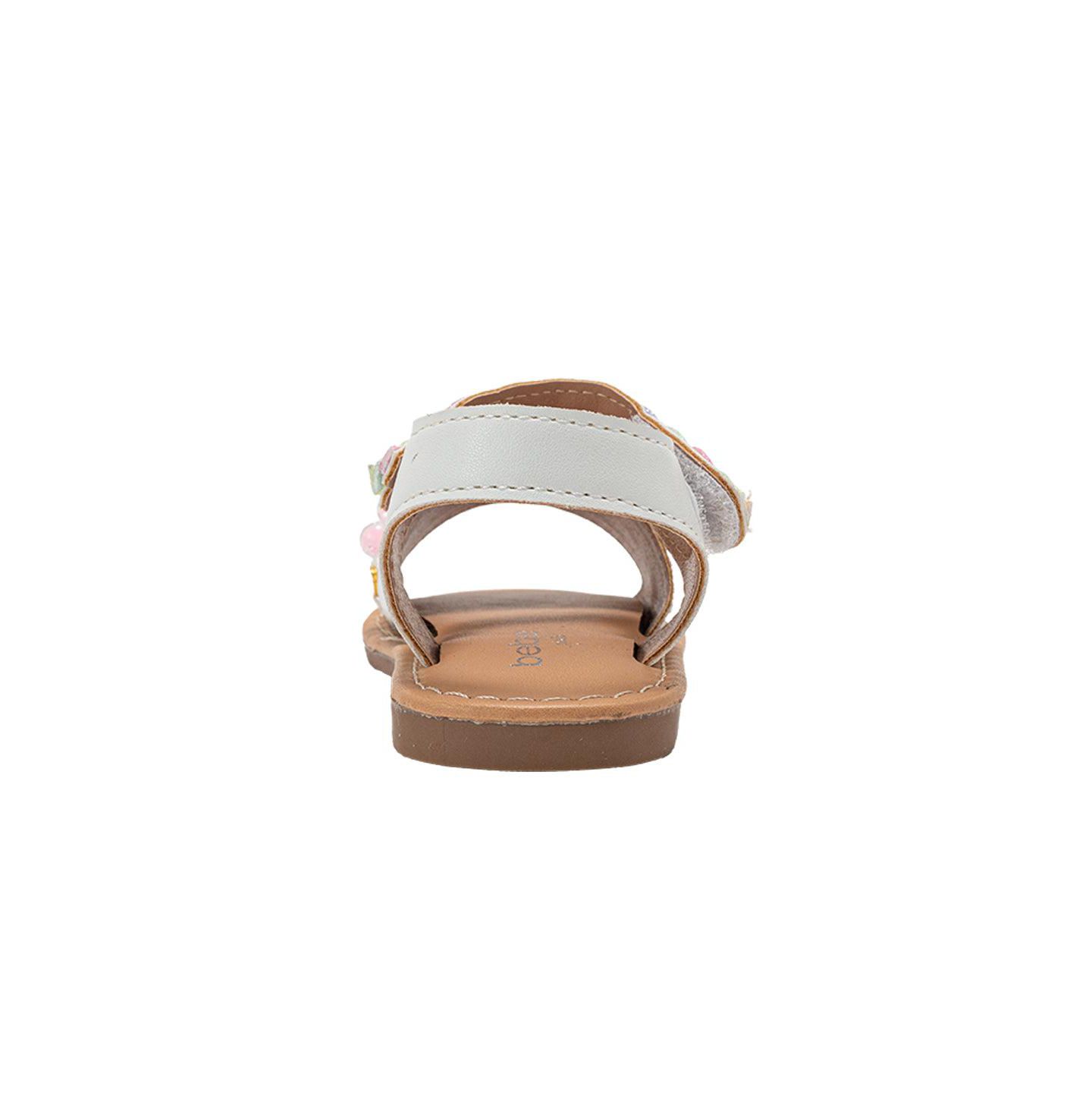 Сандалии Bebe Fashion Sandals - Dressy Shoes with Glitter Braid and Bracelet Accent для девочек, цвет: Белый — фото 4