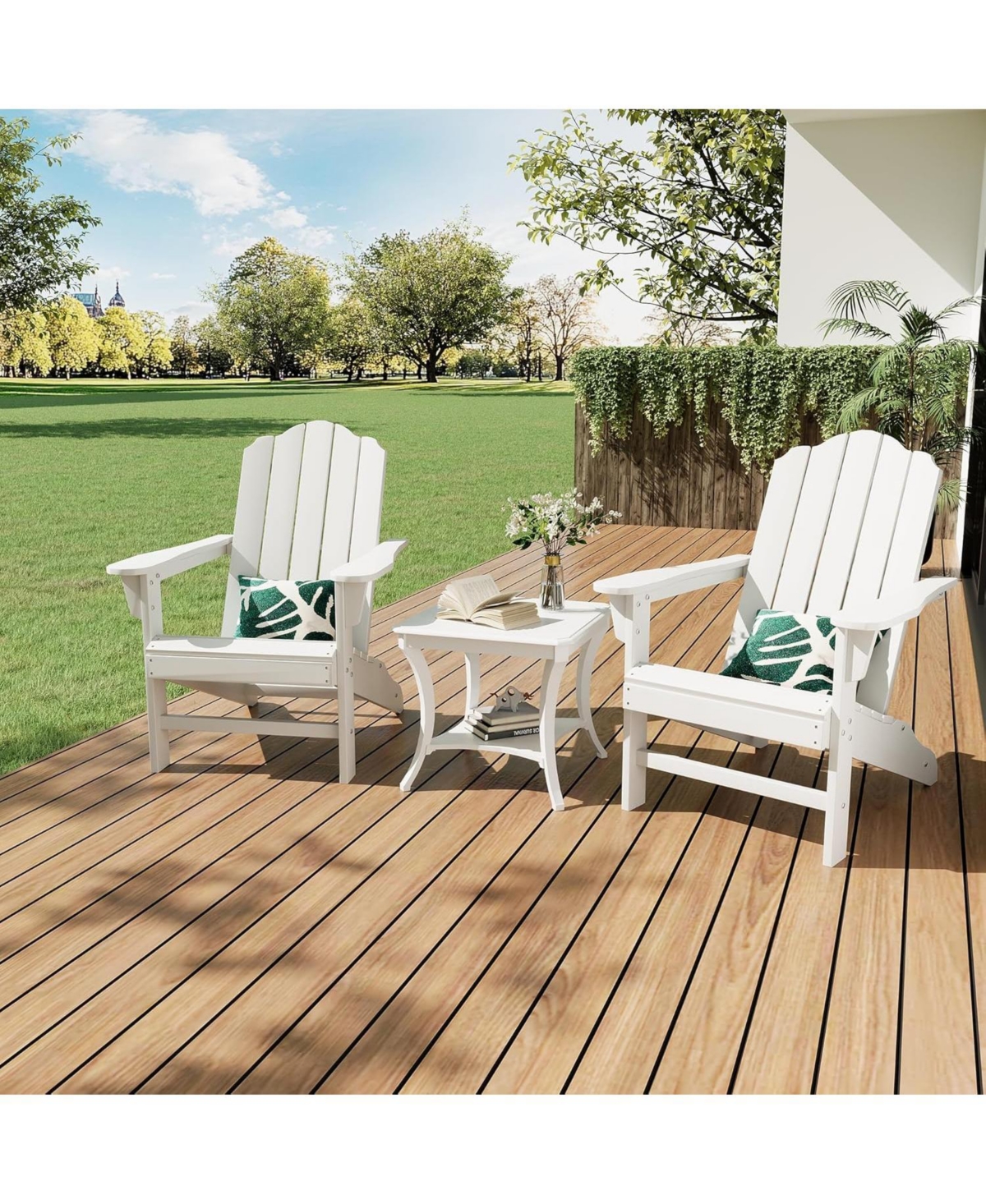 gaomon Set of 2 Hdpe Wood Texture Adirondack Chair