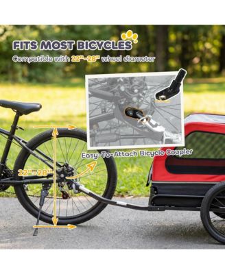 Dog Bike Trailer, Dog Trailer w/ Flip-Down Ramp Tailgate