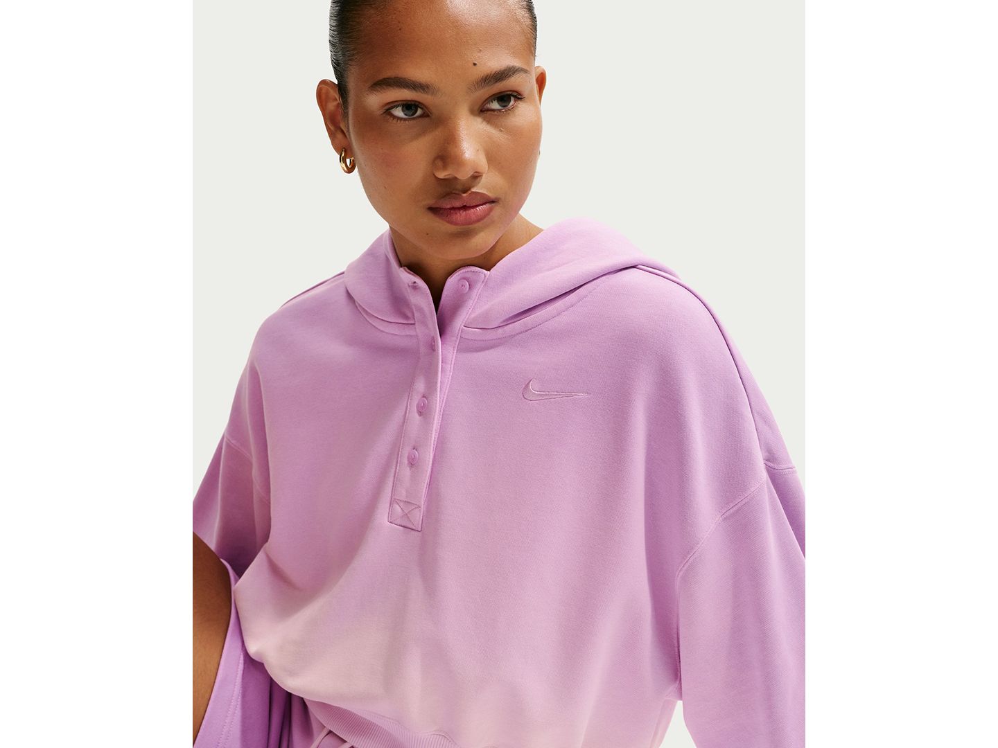 Женское худи Nike Sportswear Phoenix Fleece Oversized Henley, цвет: Синий — фото 6
