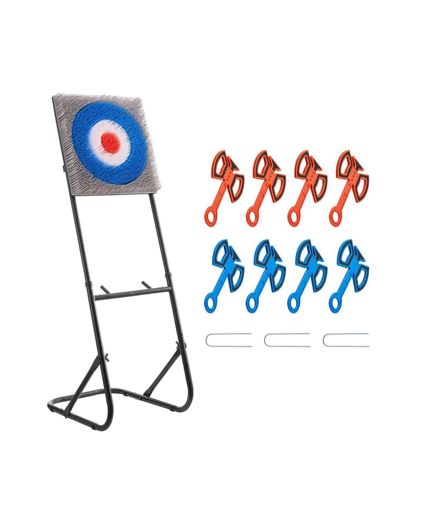Детская игрушка Mecale Foldable Steel Frame Axe Throwing Game with 8 Axes, Ages 6+, цвет: Чёрный — фото 1