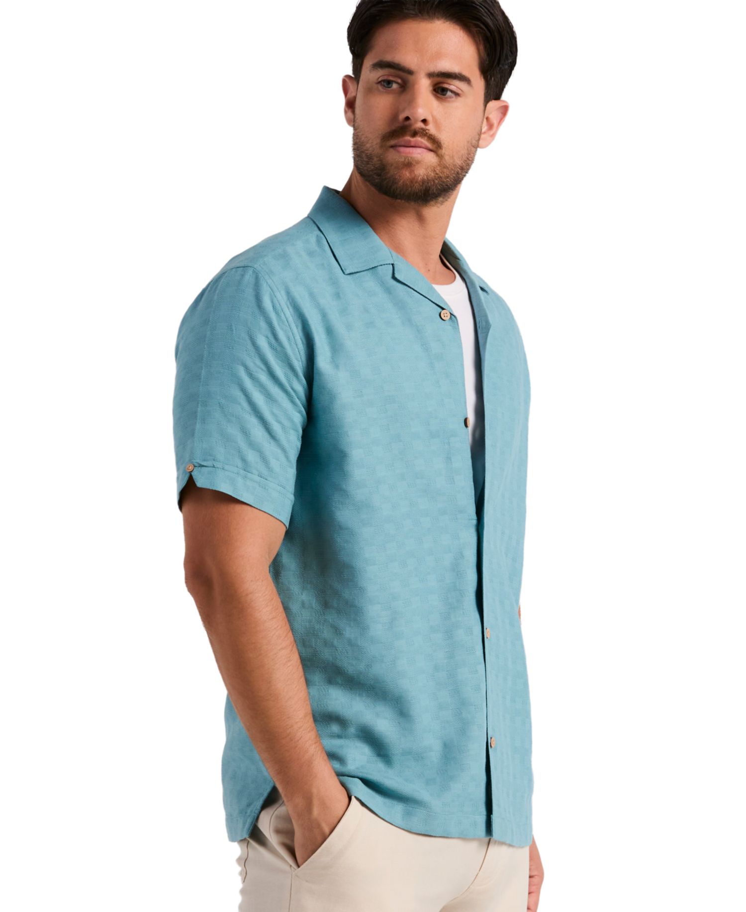 Men's Geometric Dobby Print Shirt