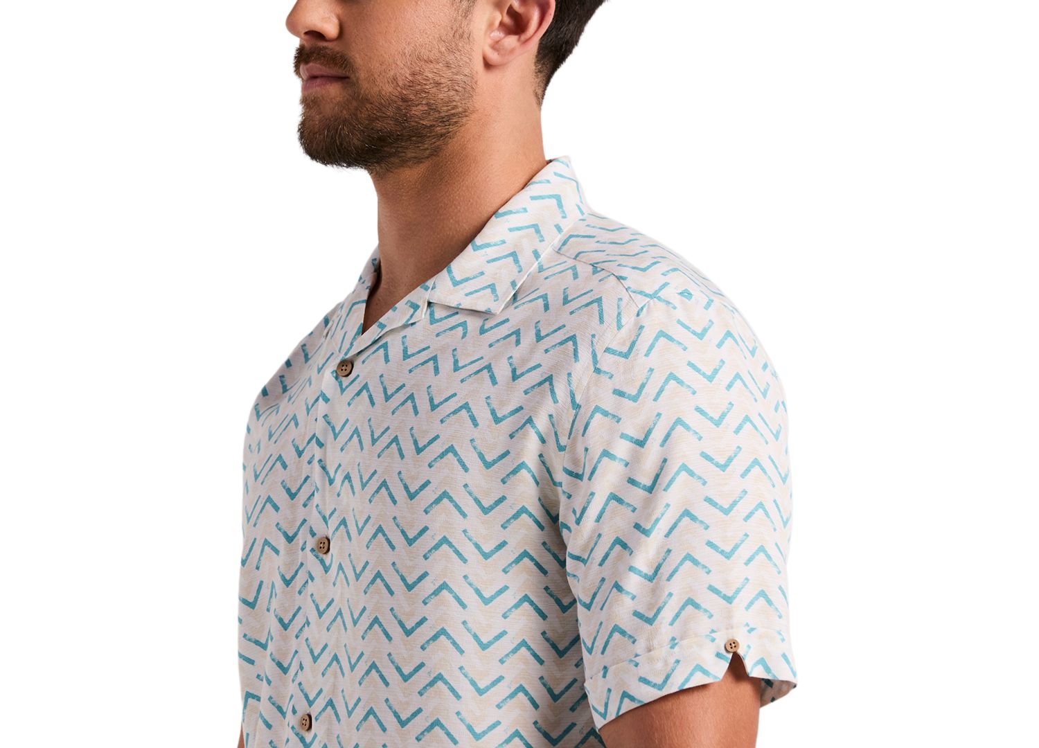 Men's Textured Geometric Print Shirt