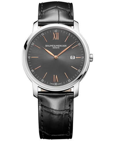 Baume & Mercier Men's Swiss Classima Black Leather Strap Watch 42mm M0A10266