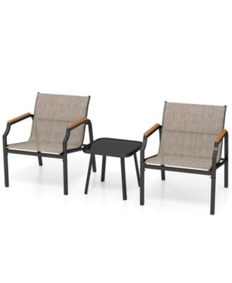 3-Piece Patio Seating Set with Breathable Fabric and Armrests