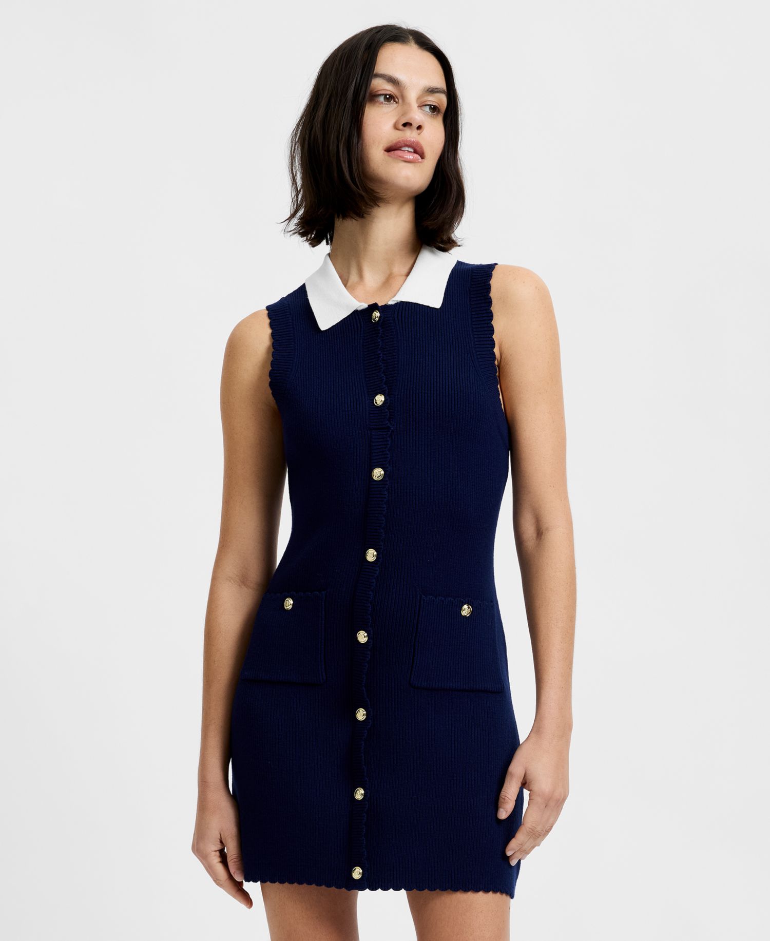 Women's Collared Neck Mini Dress