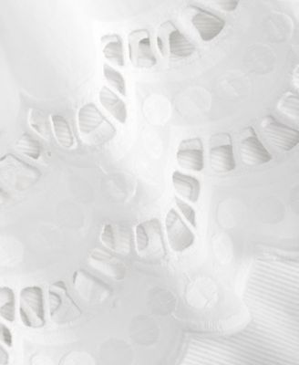 Women's Eyelet Puff Sleeve Ribbed Knit Top