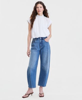 Women's Cotton High-Neck Bubble Top