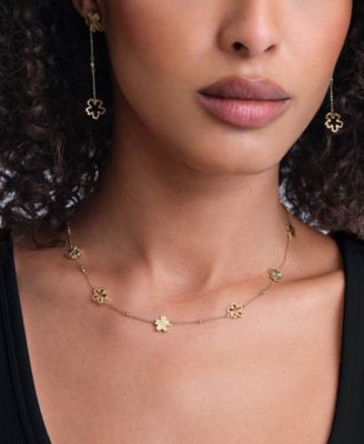 Women's Forget Me Not Gold Tone Stainless Steel Necklace