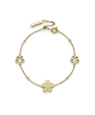 Women's Forget Me Not Gold Tone Stainless Steel Bracelet