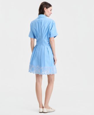 Women's Cutwork-Hem Mini Shirtdress