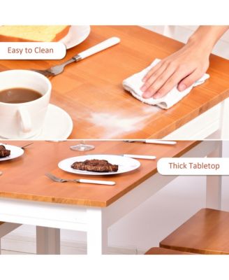 5pc Dining Table Chairs Set Solid Wood Kitchen Breakfast Dinette Furniture