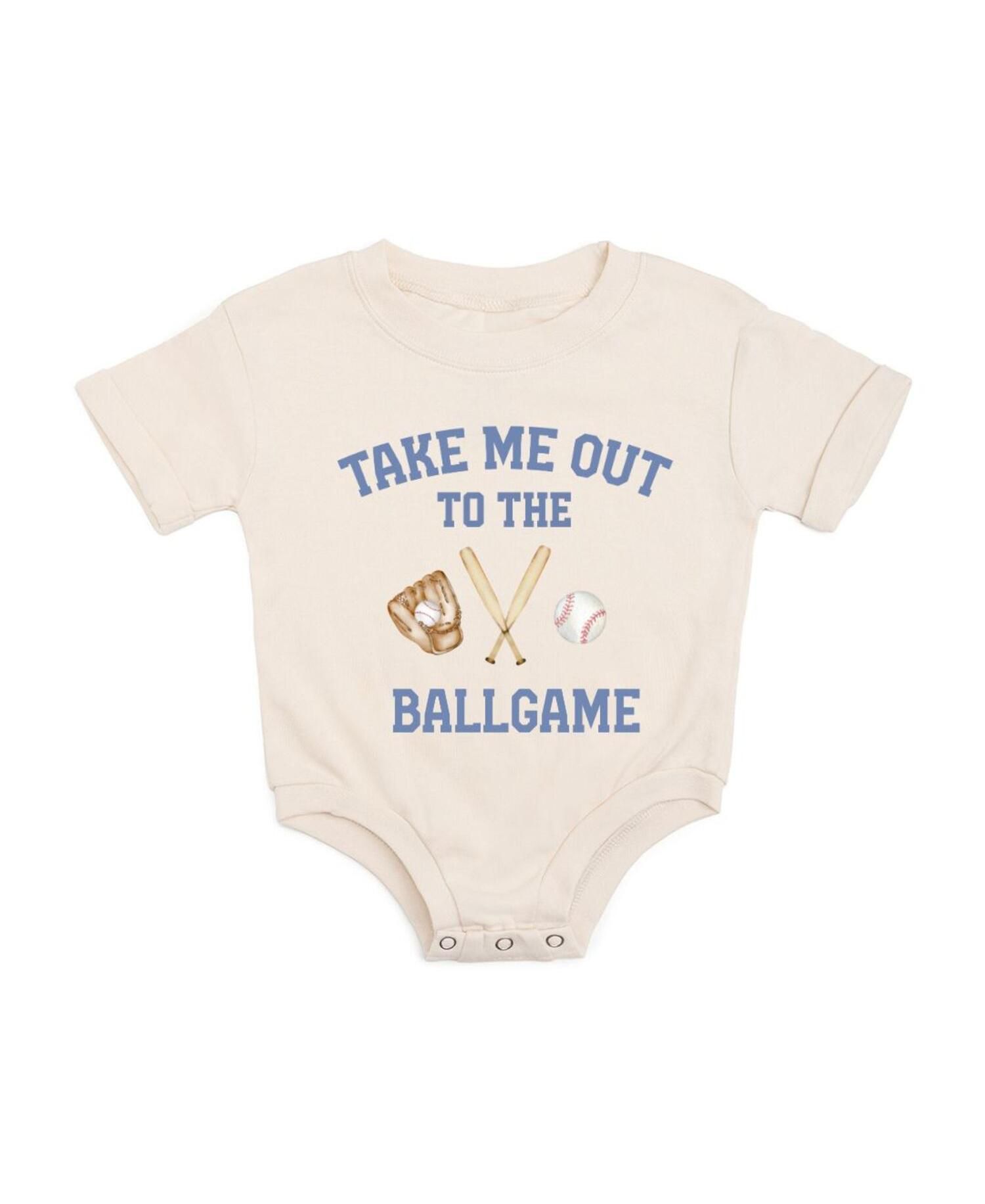 Baby Boys Take Me Out To The Ballgame Short Sleeve Romper