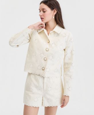 Women's Clara Cotton Eyelet Jacket, Layering Tank Top & Eyelet Shorts