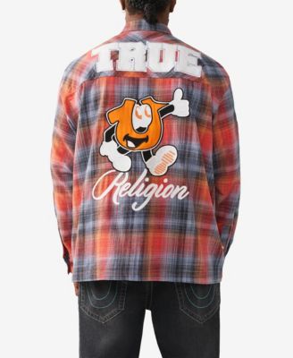 Men's Patch Long-Sleeve Flannel Shirt