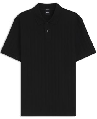 Men's Mercerized-Cotton Vertical Stripes Polo Shirt