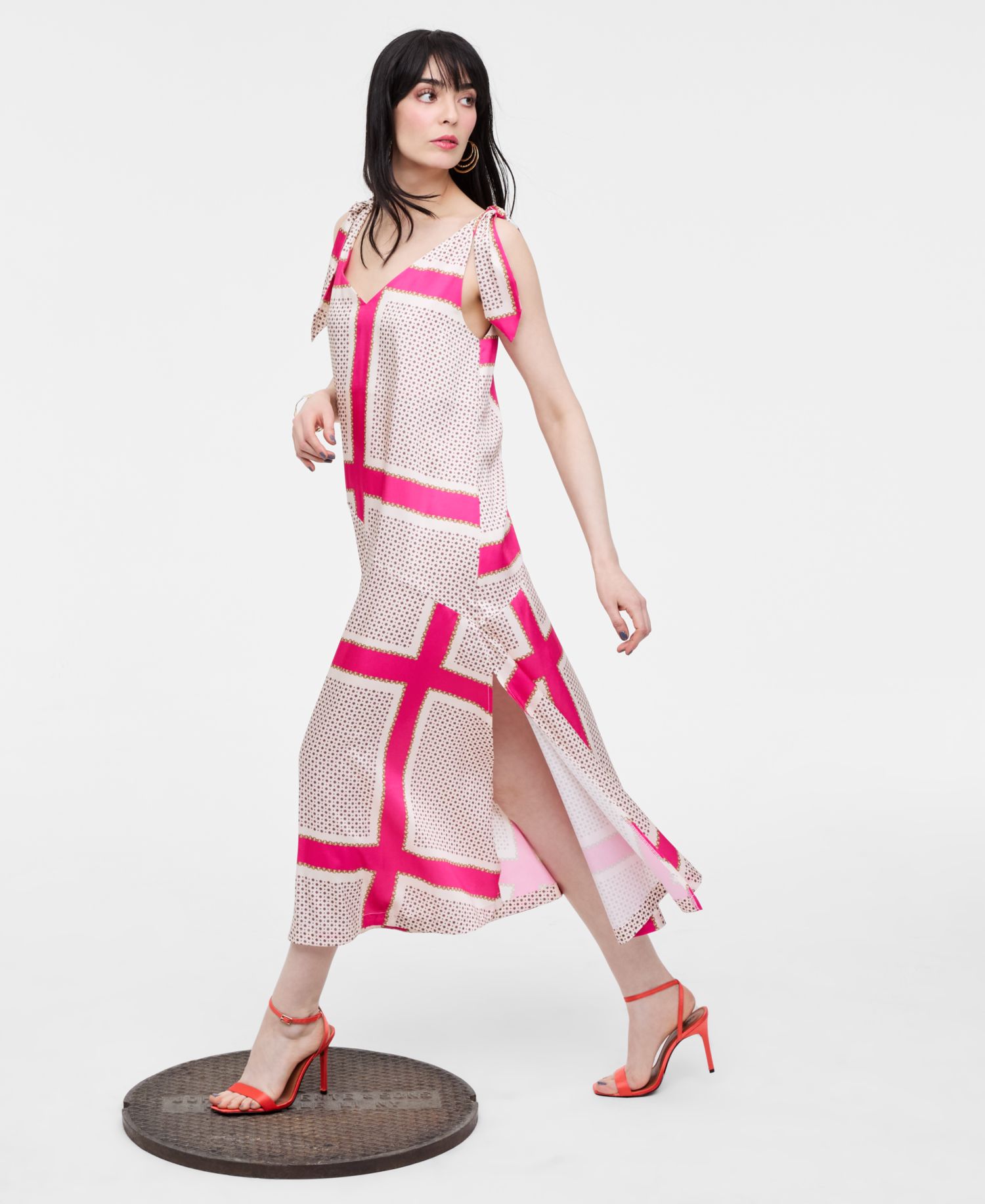 Women's Grid-Print Maxi Dress, Macy's Exclusive- Molly Rogers Capsule Collection