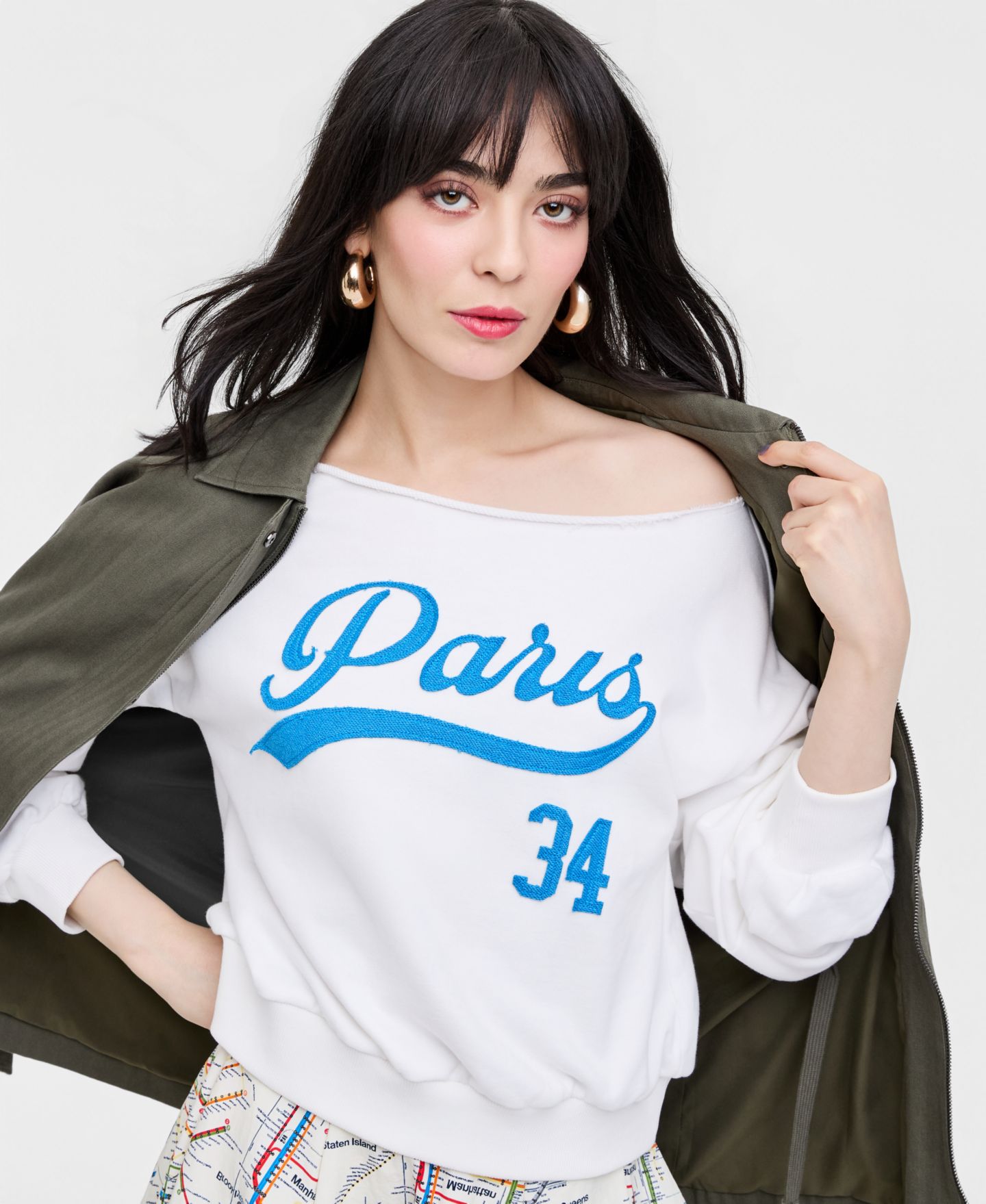 Женский свитшот On 34th Paris Sweatshirt, Macy's Exclusive- Molly Rogers Capsule Collection, цвет: Яркий белый — фото 3