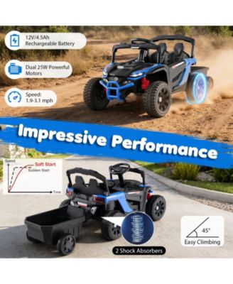 12V Electric Ride On Tractor with Parent Remote for Kids