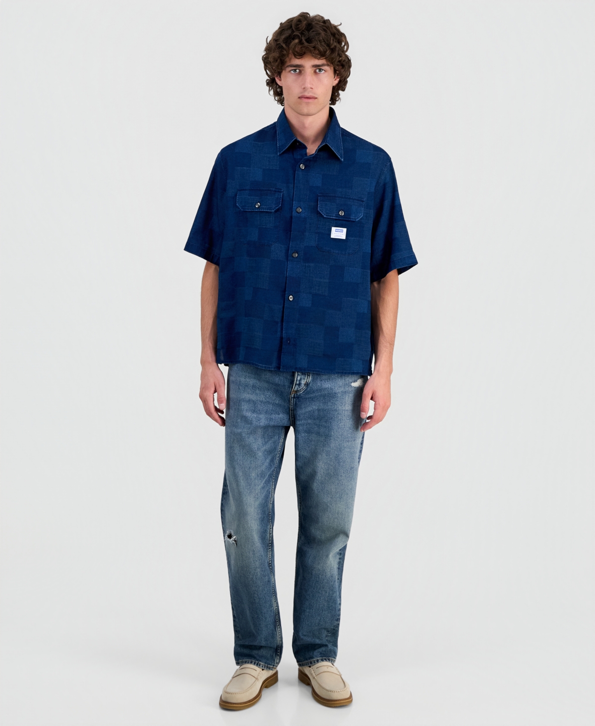 Hugo Boss Men's Ekyno Short Sleeve Cargo Shirt