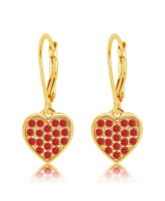 Chanteur 18K Gold Plated Kids Heart Hypoallergenic Earrings for Girls with Sterling Silver Leverbacks - Multi