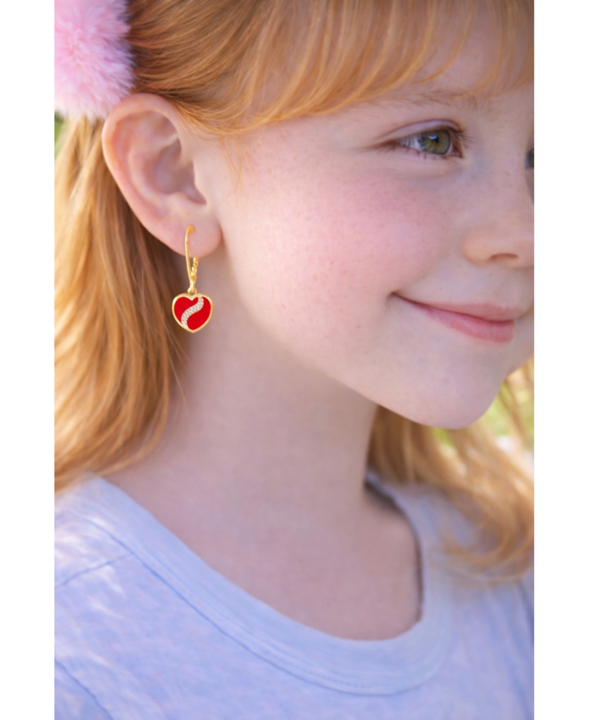 Chanteur Girls 18K Gold Plated Heart Hypoallergenic Earrings with Sterling Silver Leverbacks