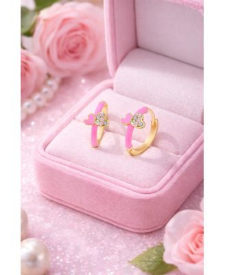 Girls Hypoallergenic Hoop Earrings with Enamel