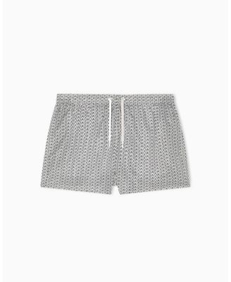 Men's Allover Logo Print Swim Trunk