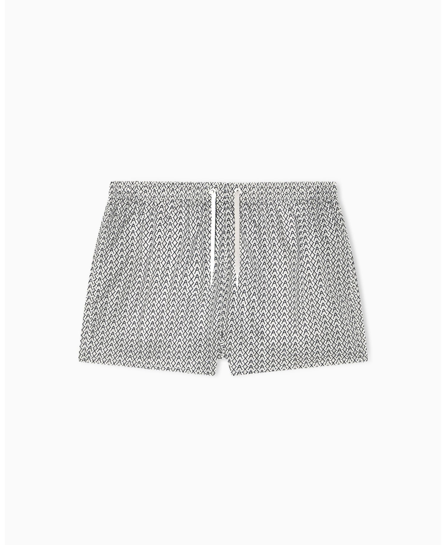 Men's Allover Logo Print Swim Trunk
