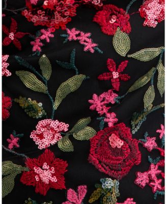 Juniors' Embroidered Sequined Gown