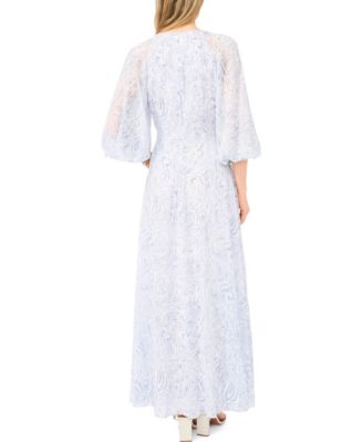 Women's Balloon-Sleeve Twist-Front Maxi Dress