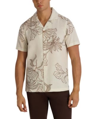 Men's Regular-Fit Short-Sleeve Printed Floral Shirt