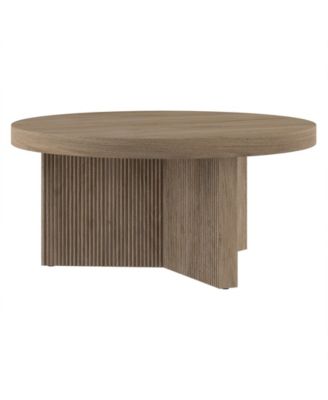 Holm 32" Wide Round Fluted Coffee Table