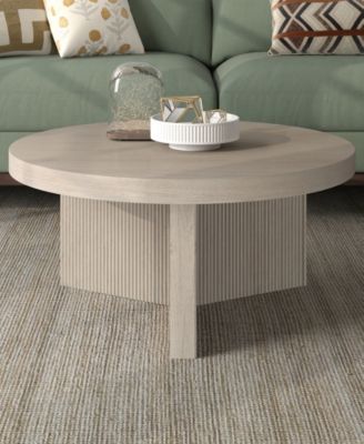 Holm 32" Wide Round Fluted Coffee Table