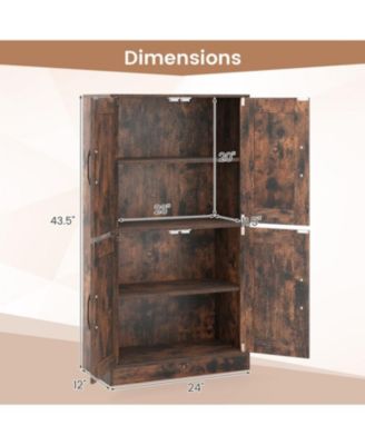 43.5 Inch Bathroom Storage Cabinet with Doors and Shelves