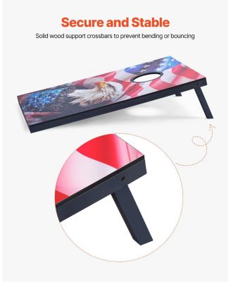 Cornhole Set, 3x2 ft MDF Wood Toss Game Boards with 8 Bean Bags and Carrying Case for Indoor and Outdoor Play