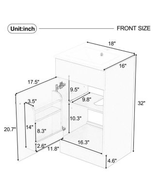  Bathroom Vanity with Sink, Painted MDF Cabinet, Soft Close Door, Adjustable Shelf & Organizer for Small Spaces