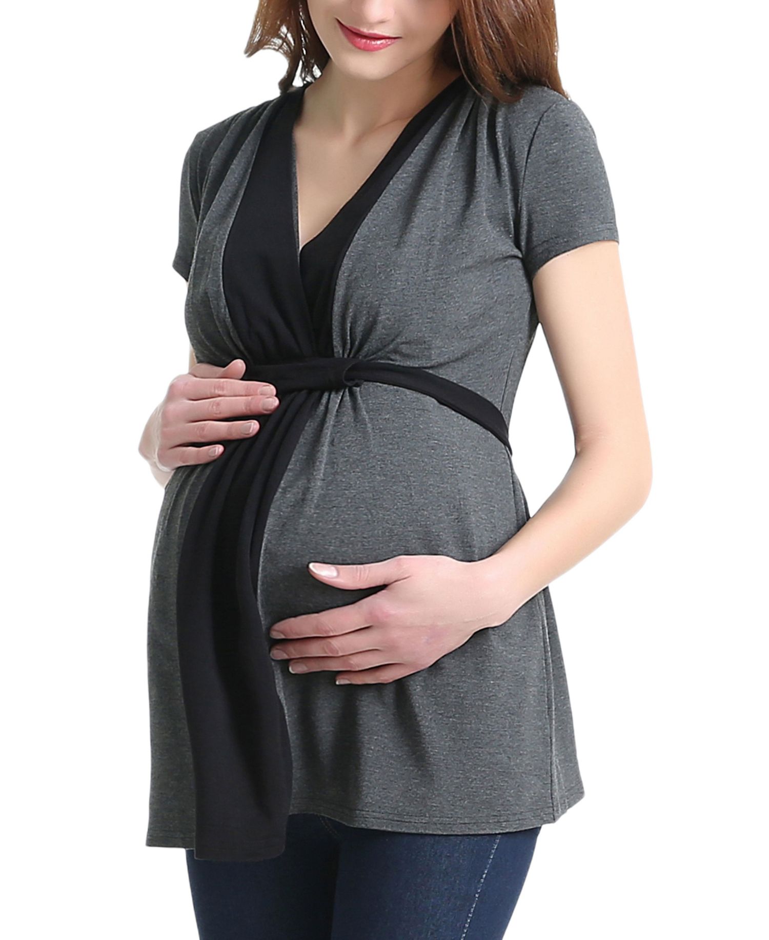 Maternity Colorblock Nursing Top