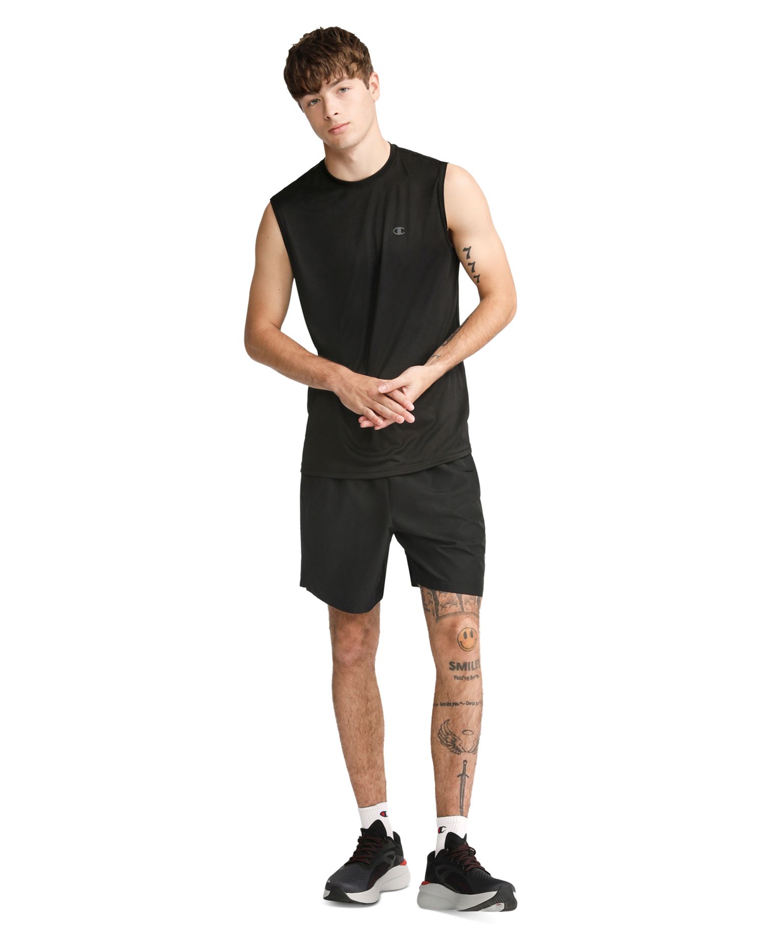 Men's Crewneck Sport Muscle Tank Top T-Shirt