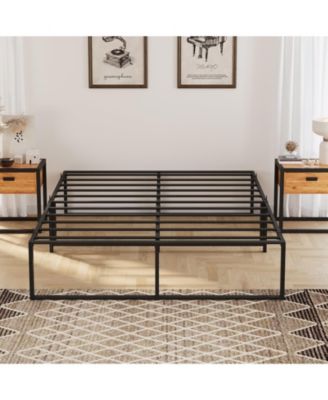 Metal Platform Bed Frame Noise Free Strong Support Slats 800 Lbs Capacity No Box Spring Heavy Duty