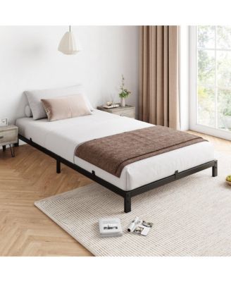 6 Inch Twin Metal Platform Bed Frame Low-Profile No Box Spring 700 Lbs Load Capacity Easy Assembly Noiseless